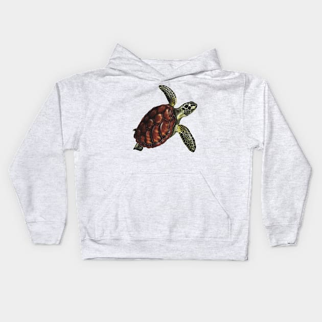 Green Sea Turtle Kids Hoodie by SuthrnView